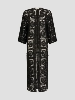 Monsoon Cara Crochet Beach Cover-Up Black Discount