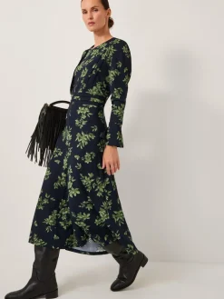 Monsoon Blue Joules Long Sleeve Jersey Midi Dress