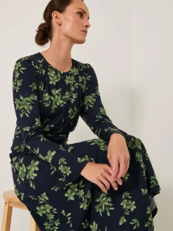 Monsoon Blue Joules Long Sleeve Jersey Midi Dress