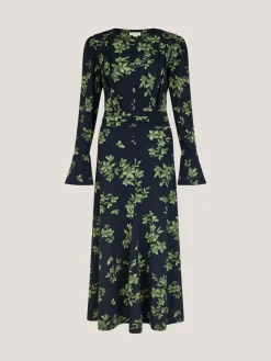 Monsoon Blue Joules Long Sleeve Jersey Midi Dress