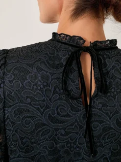 Monsoon Blue Larna Lace Long Sleeve Blouse Discount