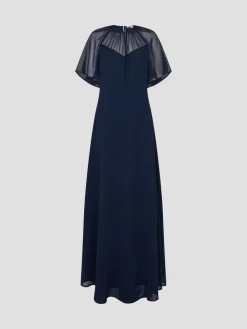 Monsoon Mona Angel Sleeve Maxi Dress Blue New