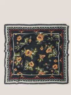 Monsoon Blue Rosalie Square Floral Print Scarf Discount