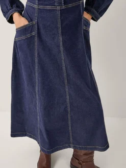 Monsoon Blue Vivian Button Denim Midi Dress