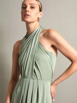 Monsoon Thea Multiway Bridesmaid Dress Bottle Green New