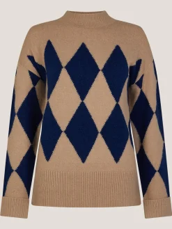 Monsoon Brown Ann Argyle Knit Jumper