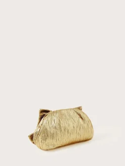 Monsoon Gold Tone Oversized Bow Metallic Bag Outlet