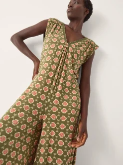 Monsoon Green Maddie Sleeveless Floral Print Jumpsuit Clearance