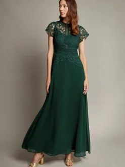 Monsoon Monica Lace Maxi Dress Green Discount