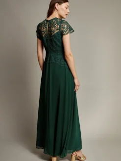 Monsoon Monica Lace Maxi Dress Green Discount