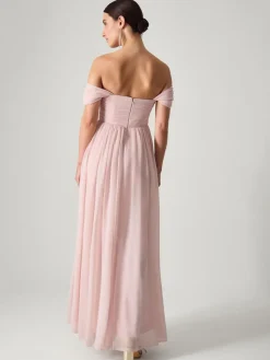 Monsoon Evelyn Bardot Bridesmaid Dress Pink Best