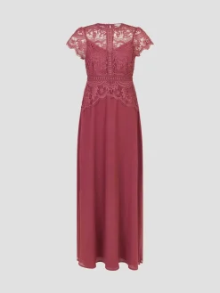 Monsoon Monica Lace Maxi Dress Pink