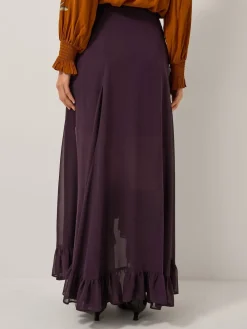 Monsoon Purple Elsie Frill Maxi Skirt