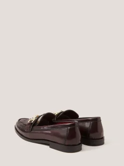 Monsoon Red Britt Fringe Leather Loafers Hot
