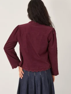 Monsoon Red Jimena Floral Corduroy Jacket Online
