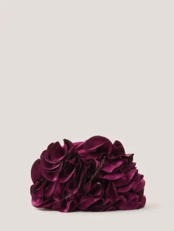 Monsoon Red Mindy Corsage Satin Clutch Bag Online