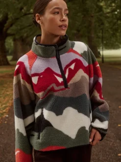 Next Active Printed Borg Jacket Mountain Print Best