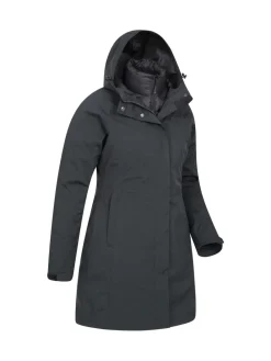 Mountain Warehouse Black Womens Alaskan 3-In-1 Waterproof Long Coat Hot