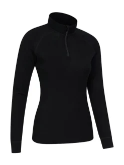 Mountain Warehouse Black Womens Merino Zip Neck Thermal Top Online