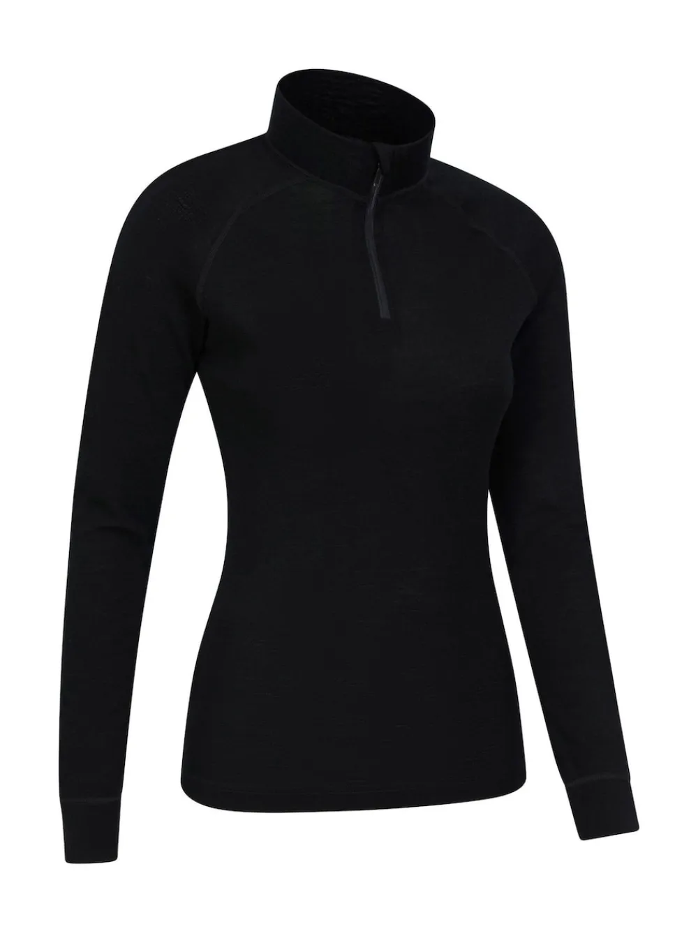 Mountain Warehouse Black Womens Merino Zip Neck Thermal Top Online