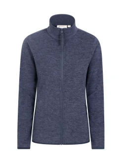 Mountain Warehouse Womens Snowdon Melange II Full-Zip Fleece Dark Blue Best