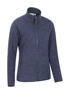 Mountain Warehouse Womens Snowdon Melange II Full-Zip Fleece Dark Blue Best