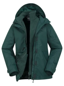 Mountain Warehouse Womens Fell 3-in-1 Water Resistant Jacket Green Best