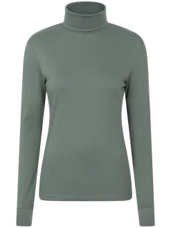 Mountain Warehouse Maribel Cotton Roll Neck Top Green Clearance