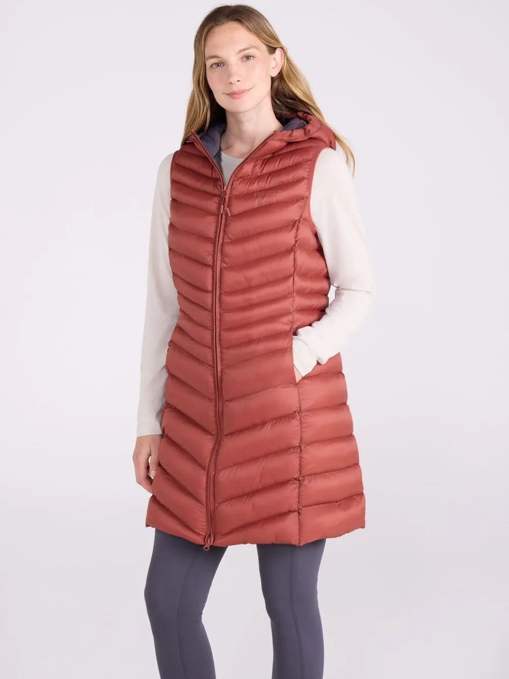 Mountain Warehouse Florence Womens Long Padded Gilet Orange Discount