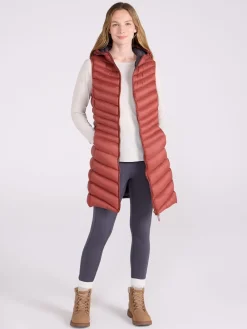 Mountain Warehouse Florence Womens Long Padded Gilet Orange Discount