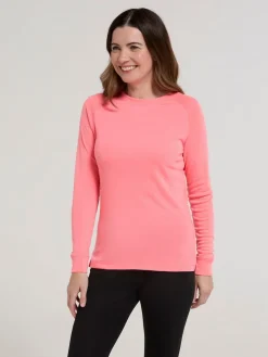 Mountain Warehouse Pink Talus Womens Round Neck Thermal Top