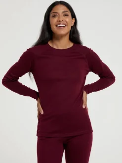 Mountain Warehouse Talus Womens Round Neck Thermal Top Pink Hot