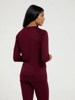 Mountain Warehouse Talus Womens Round Neck Thermal Top Pink Hot