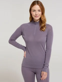 Mountain Warehouse Purple Womens Merino Zip Neck Thermal Top Sale