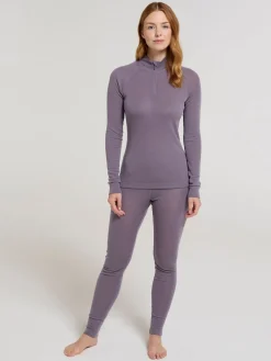 Mountain Warehouse Purple Womens Merino Zip Neck Thermal Top Sale