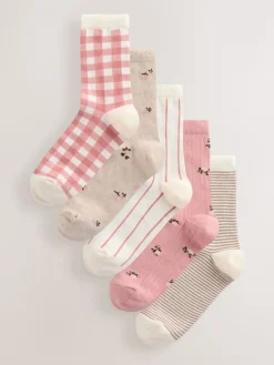 Next Multi Check Ankle Socks 5 Pack Discount