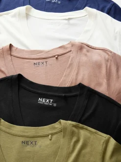 Next Multi Cotton Modal Slouch T-Shirt 5 Pack Discount