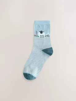 Next Ankle Socks 4 Pack Multi Sheep Print Clearance