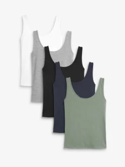 Next Thick Strap Vests 5 Pack Multi