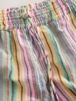 Next Pull On Wide Leg Trousers Multi-coloured Stripe Outlet