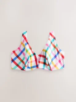 Next F - K Ultimate Support Wired Crop Bikini Top Multi/White Bright Check Discount