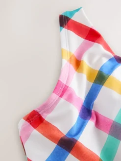 Next F - K Ultimate Support Wired Crop Bikini Top Multi/White Bright Check Discount