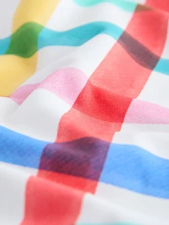 Next V Front High Leg Bikini Bottoms Multi/White Bright Check Sale