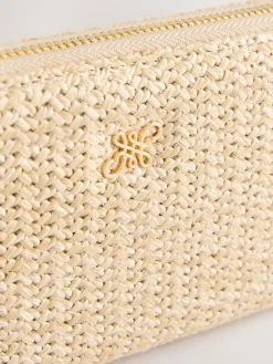 Next Natural Raffia Effect Purse New