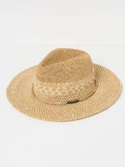 Fat Face Natural Straw Fedora Hat Hot