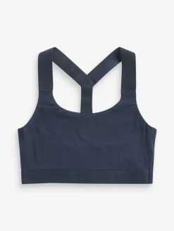 Next Active Sports Low Impact Ultimate Comfort Crop Top Navy Blue New