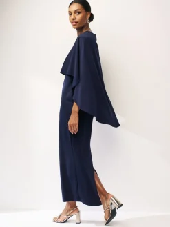 Next Navy Blue Cape Maxi Dress Discount