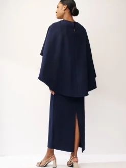 Next Navy Blue Cape Maxi Dress Discount