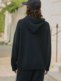 Next Compact Cosy Graphic Long Sleeve Hoodie Navy Blue Online