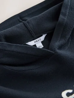 Next Compact Cosy Graphic Long Sleeve Hoodie Navy Blue Online